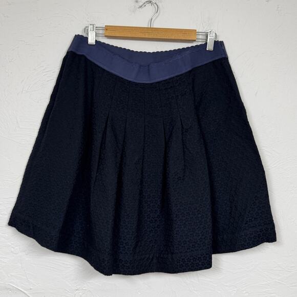 Blumarine Blue Jacquard A Line Mini Skirt Womens 12 Luxury Designer Formal - Picture 1 of 9
